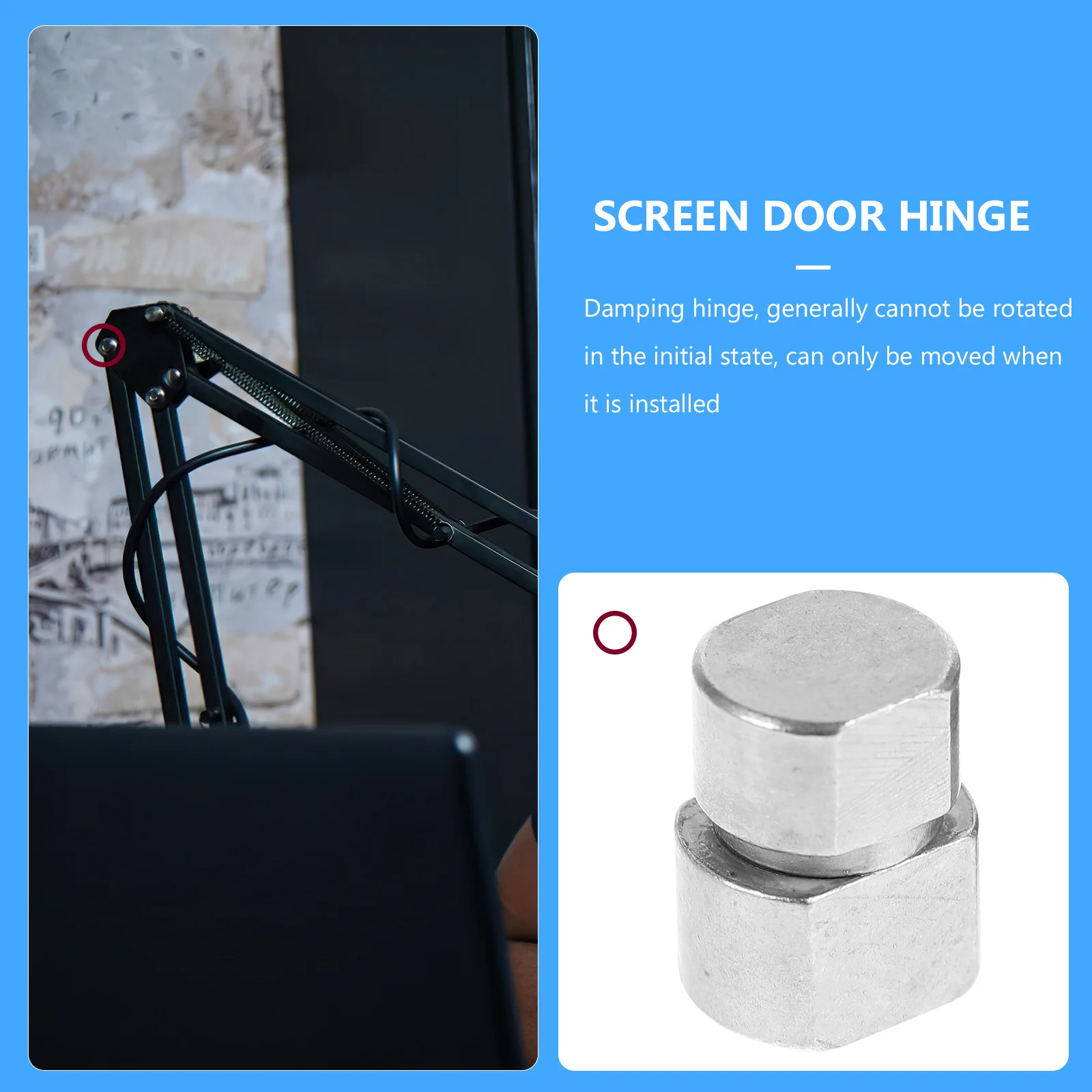 

2Pcs Stainless Steel Damping Hinges 1-2kgf-Cm 360 Degree Rotation for Folding Table Lamp Silver Reinforced Non-Corrosive