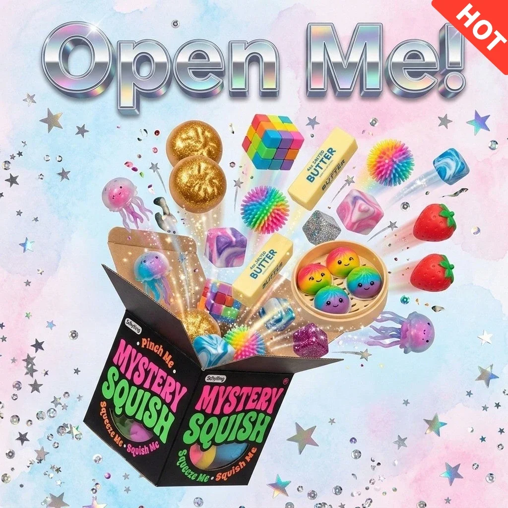

Mystery Squish Surprise Box - Open Me Random Soft Squeeze Toys, Viral Sensory Fidget Toy Pack For Stress & Anxiety, Perfect Easter Basket/Birthday/Christmas Gift For Kids