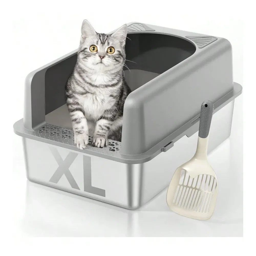 

Cat Litter Box Litter Box Cat AccessoriesSteel Cat Litter Box Extra Large Enclosed Litter Boxs For Big Cats XL Metal Litter Box