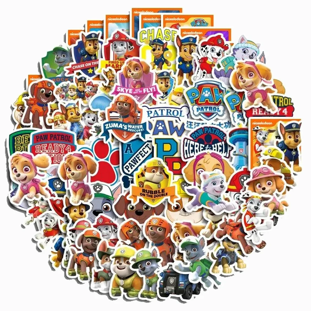 20/40/80pcs Cool Anime Cute PAW Patrol Stickers Waterproof Decals Laptop Notebook Skateboard Graffiti Sticker Toy Gift for Kid