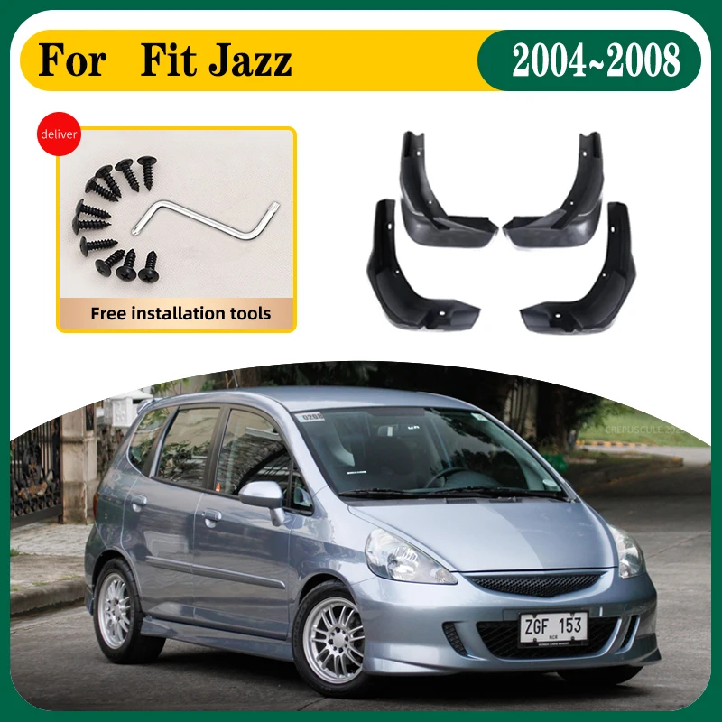 

4 Pcs Mud Flap for Honda Fit Jazz GD GE GK 2004~2008 Car Mudguards Splash Guard Anti-splash Accessories Auto Replacement Parts