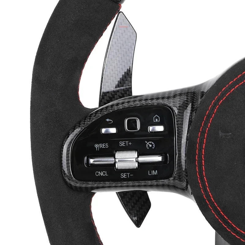 With Piano Black Trim Half Alcantara Carbon LED Steering Wheel for  W204 W205 W213 W211 W221 X166 GLC X253 G63 AMG