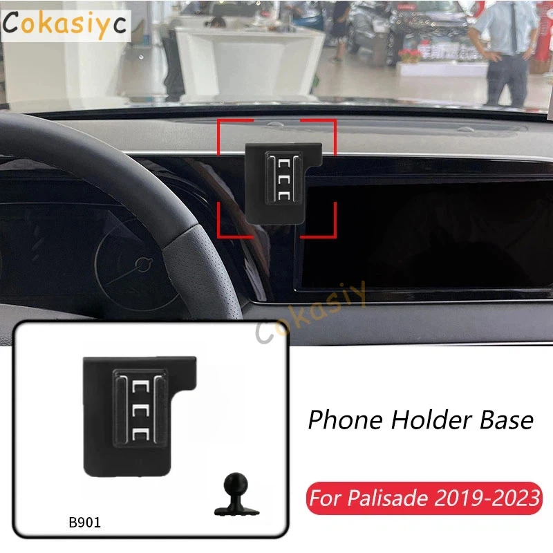 Car Phone Holder Base Special Mounts For Hyundai Palisade 2019-2023 Fixed Air Outlet Bracket Base Accessories With Ball 17mm