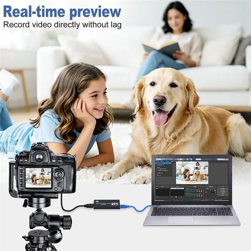 AT82-Game For PC Recording 4K USB 3.0 Video Capture Card -Compatible 1080P HD Video Recorder Grabber Mic Audio view 6
