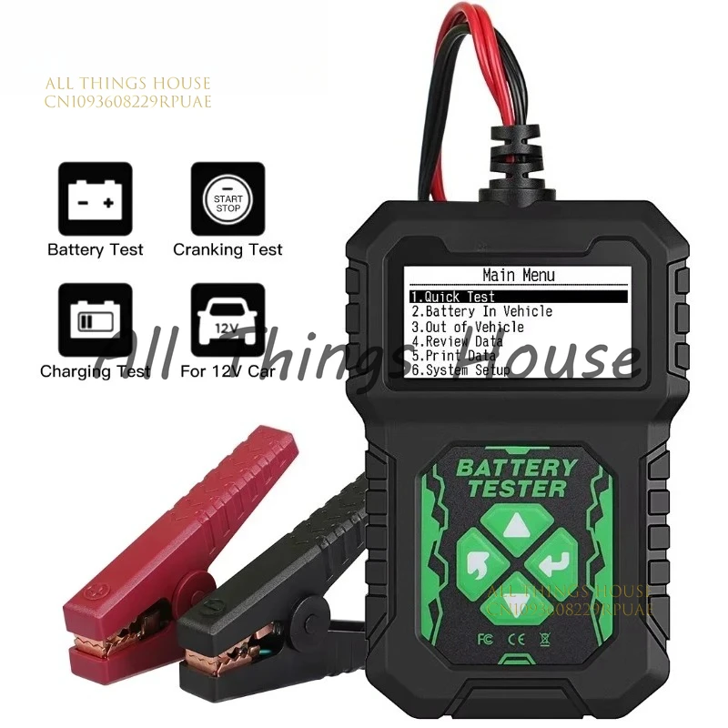 

Battery Tester BA107 Charger Analyzer Capacity Load Tester Start System Test 100-2000CCA Automotive Battery Tester