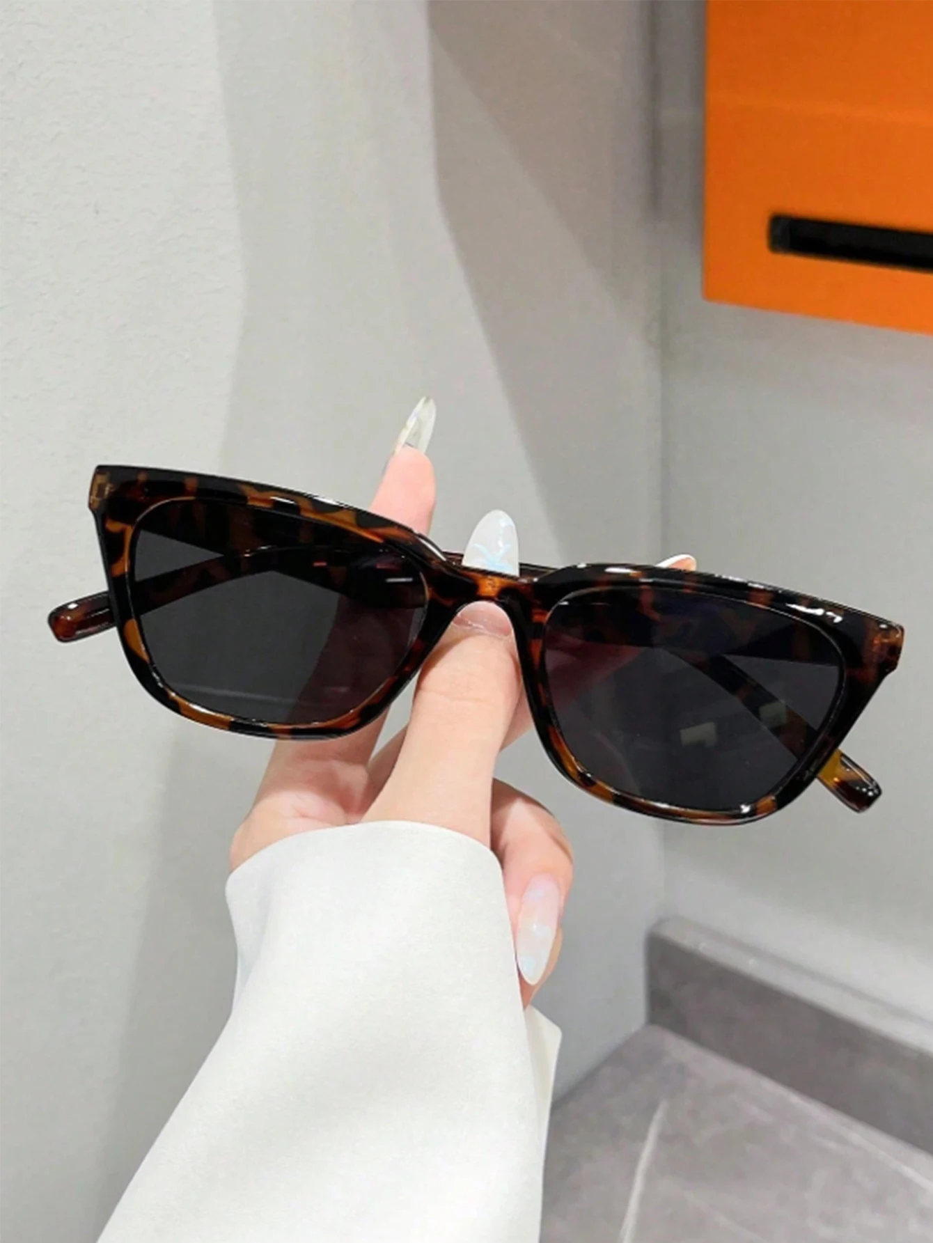 1 Stück europäische und amerikanische Mode trendige Cat-Eye-Rahmen-Sonnenbrille, geeignet für tägliche Fotografie-Accessoires, Urlaub – Detail 4