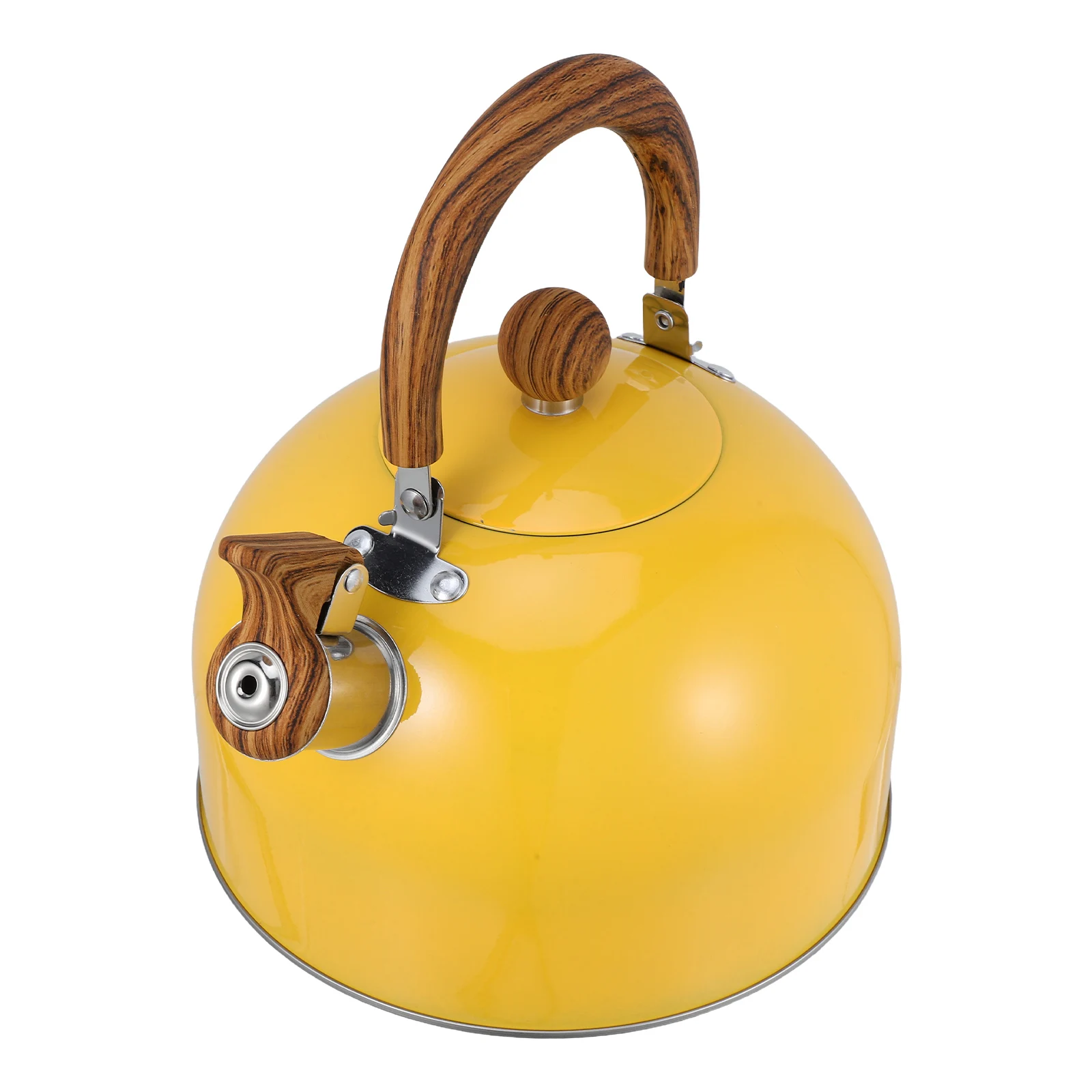 

Stainless Steel Kettle 2.5L Flat Bottom With Folding Handle Loud Whistle Kettle For Stovetop Gas Hob Home Dorm