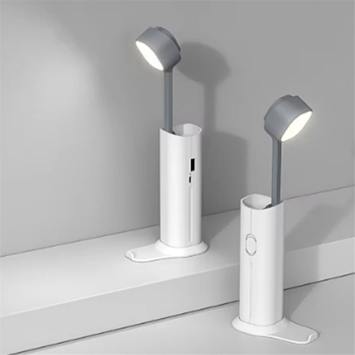 Imagem -03 - Mini Banco de Potência Branco com Led Portátil Candeeiro de Mesa Pequeno Aprendizagem e Leitura Adequado para Famílias 1200 Mah