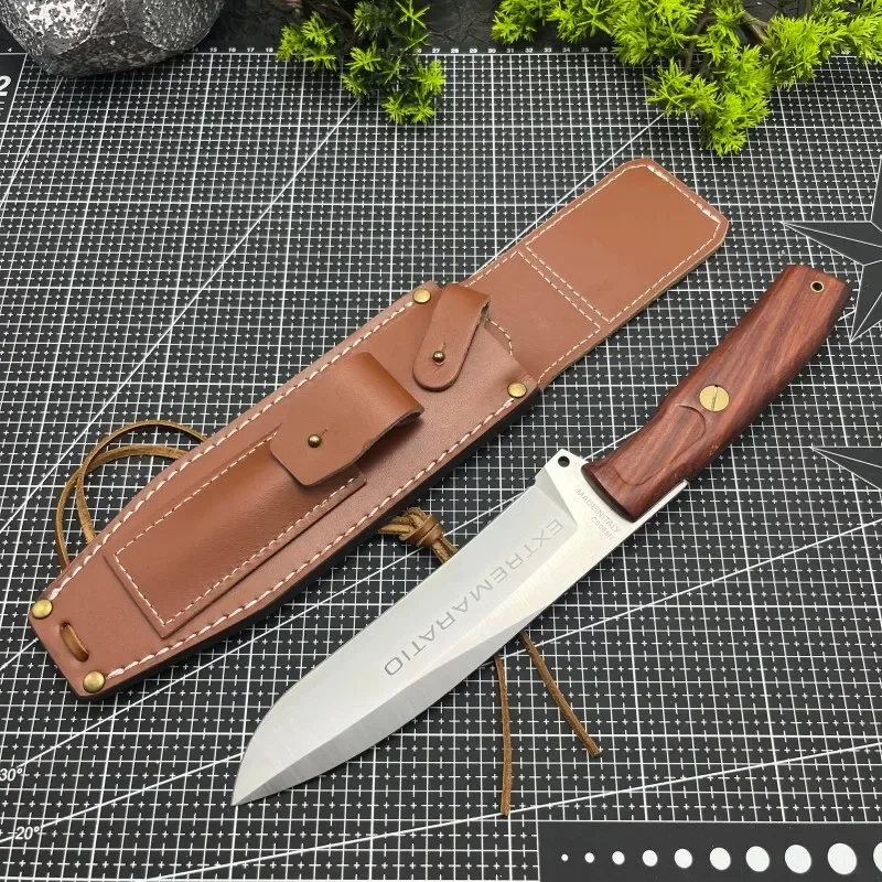 프리미엄 야외용 고경도 직선 나이프 캠핑용 목재 절단 사냥 다기능 날카로운 생존 나이프