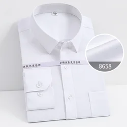 100% algodão oversized botão acima camisa amônia líquida anti-rugas camisa de manga longa para homem branco negócios fino ajuste camisa masculina