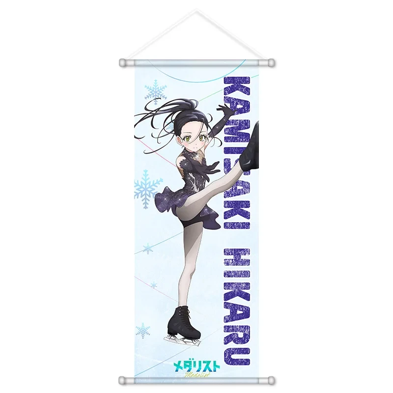 VIKAMA Cute Ice Skating Girl Snow Wall Scroll, 6 Designs, Wall Decor for Bedroom Living Room Dorm