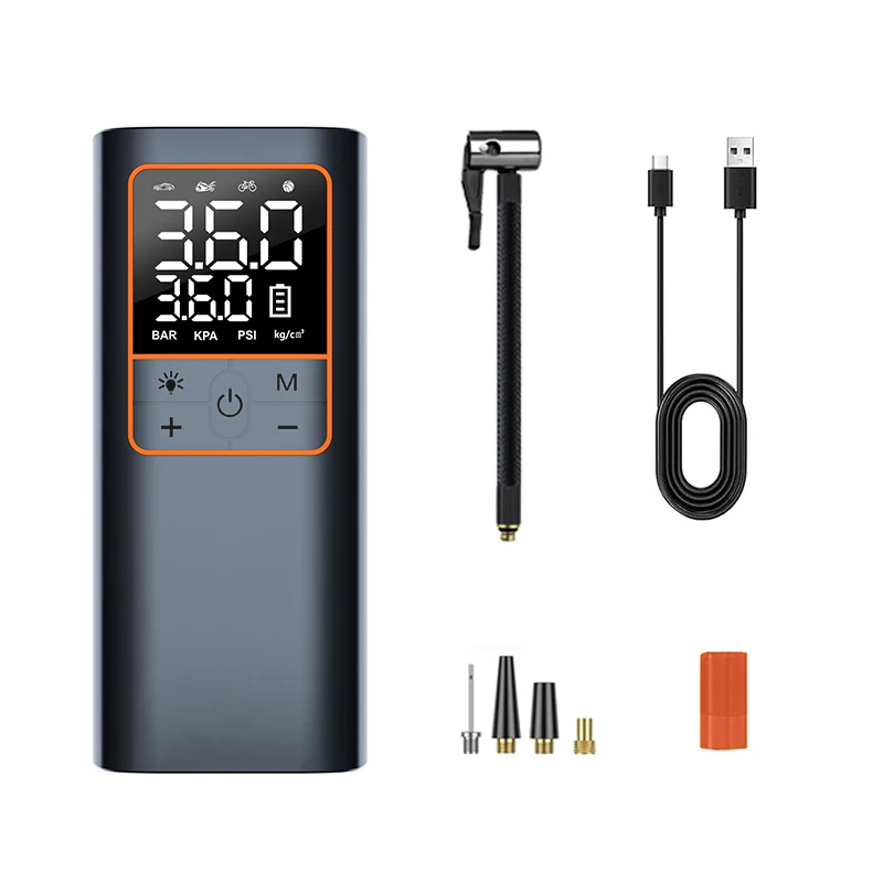 Pompa d'aria portatile wireless per auto, compressore d'aria per auto 150PSI, pompa d'aria per pneumatici, gonfiatore a sfera per pneumatici per auto da bicicletta per moto, pompa d'aria