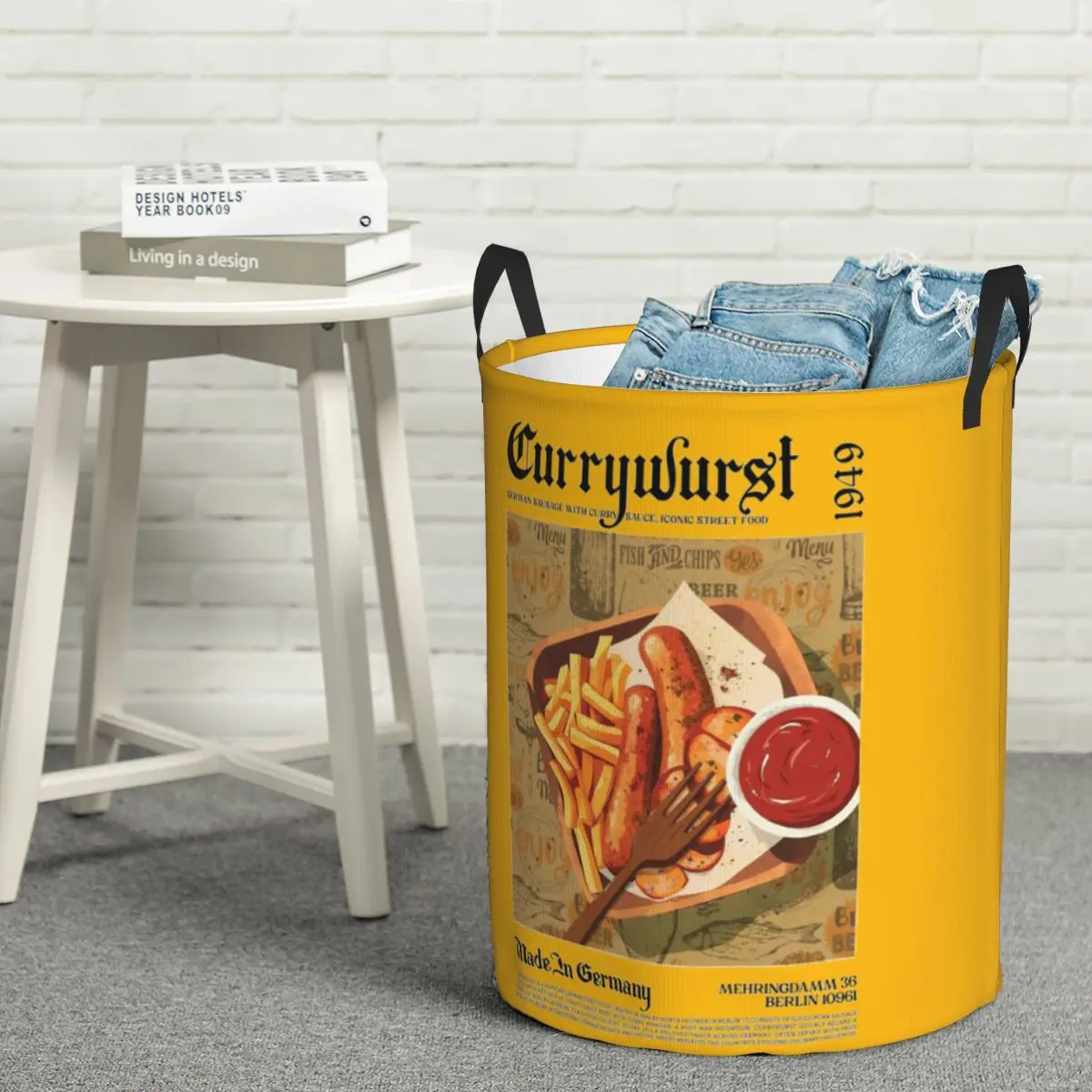 

Складная корзина для белья Currywurst Wall Art, большая детская корзина для стирки, домашний органайзер