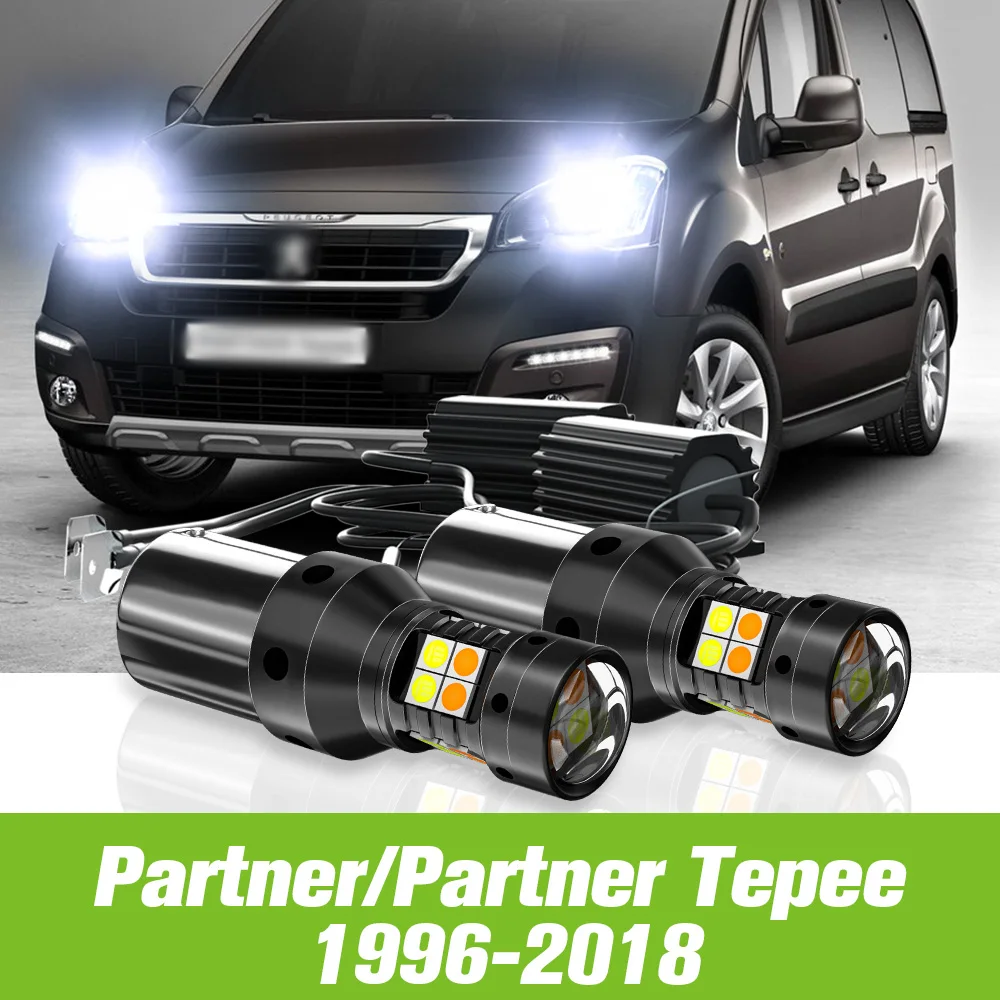 

2pcs For Peugeot Partner Tepee 1996-2018 Dual Mode LED Turn Signal+Daytime Running Light DRL 2008 2009 2010 2011 Accessories