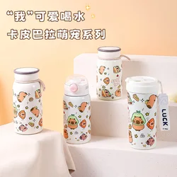 cute Capybara children outdoor portable insulation cup super capybara large capacity double drink cup girls Vacuum water bottle