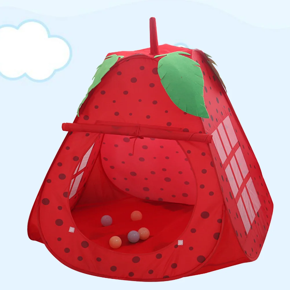 Tent Strawberry Kids Toddlers Playhouse Tent Foldable Portable Castle Play Tent Indoor Outdoor Play Tent for Kids