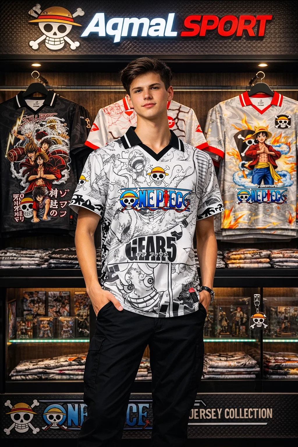 2026-27 New One Piece Printed Sublimation Jersey, Luffy One Piece Anime Design, High-quality Quick Drying Fabric