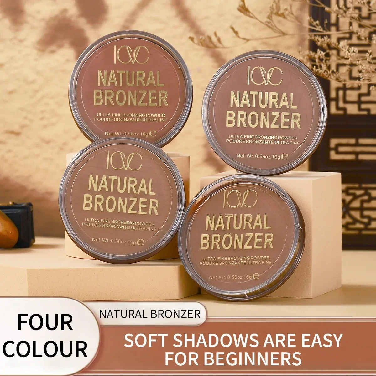 4 Colors Bronzer Powder Matte Tan Brown Contour Shadow Sculpt Face Clavicle Waistline Leg Oil Control Natural Fine Powder Makeup