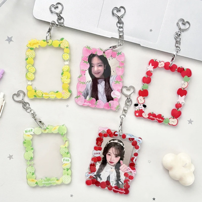 

Акриловый держатель для карт Fresh Spring Fruit, 3-дюймовый чехол для фотокарточек, брелок-подвеска для идола, защита для студенческого удостоверения