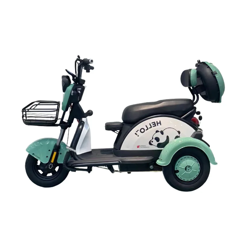 

New Tricycle Adult Leisure Transportation Pick-up and Drop-off Children Cute Stickers Help Electric Tricycle Small Household
