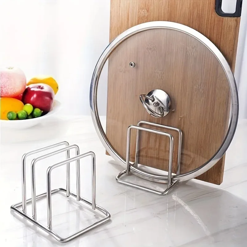 Estante de Cocina de Acero Inoxidable para Tablas de Cortar, Combinación de Tapa y Tabla de Cortar, Ahorra Espacio, Estante de Almacenamiento Doméstico
