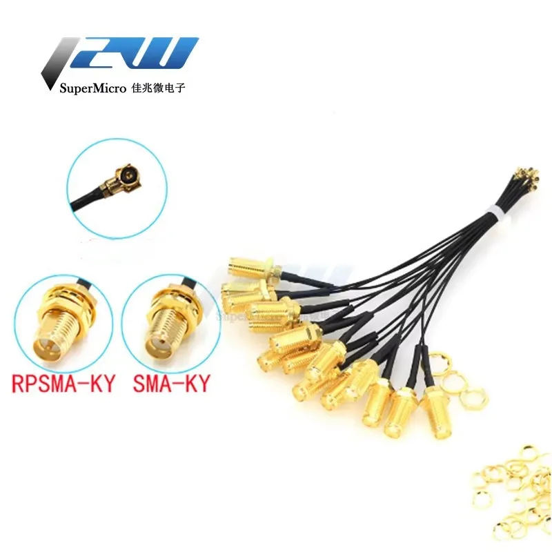 5-piece SMA / RP-SMA female to MHF4 IPX IPX4 RF plug Pigtail cable for Mini 0.81mm PCI card intel WIFI Board 10cm 15cm 20cm 30cm