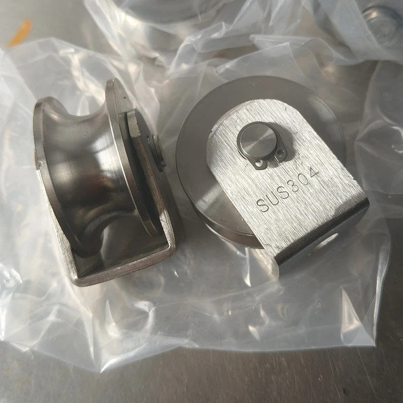

U V H Type Single Wheel Pulley Roller 304 Stainless Steel 360 Degree Rotation Heavy Duty Grooved Wheel V Type Pulley Block