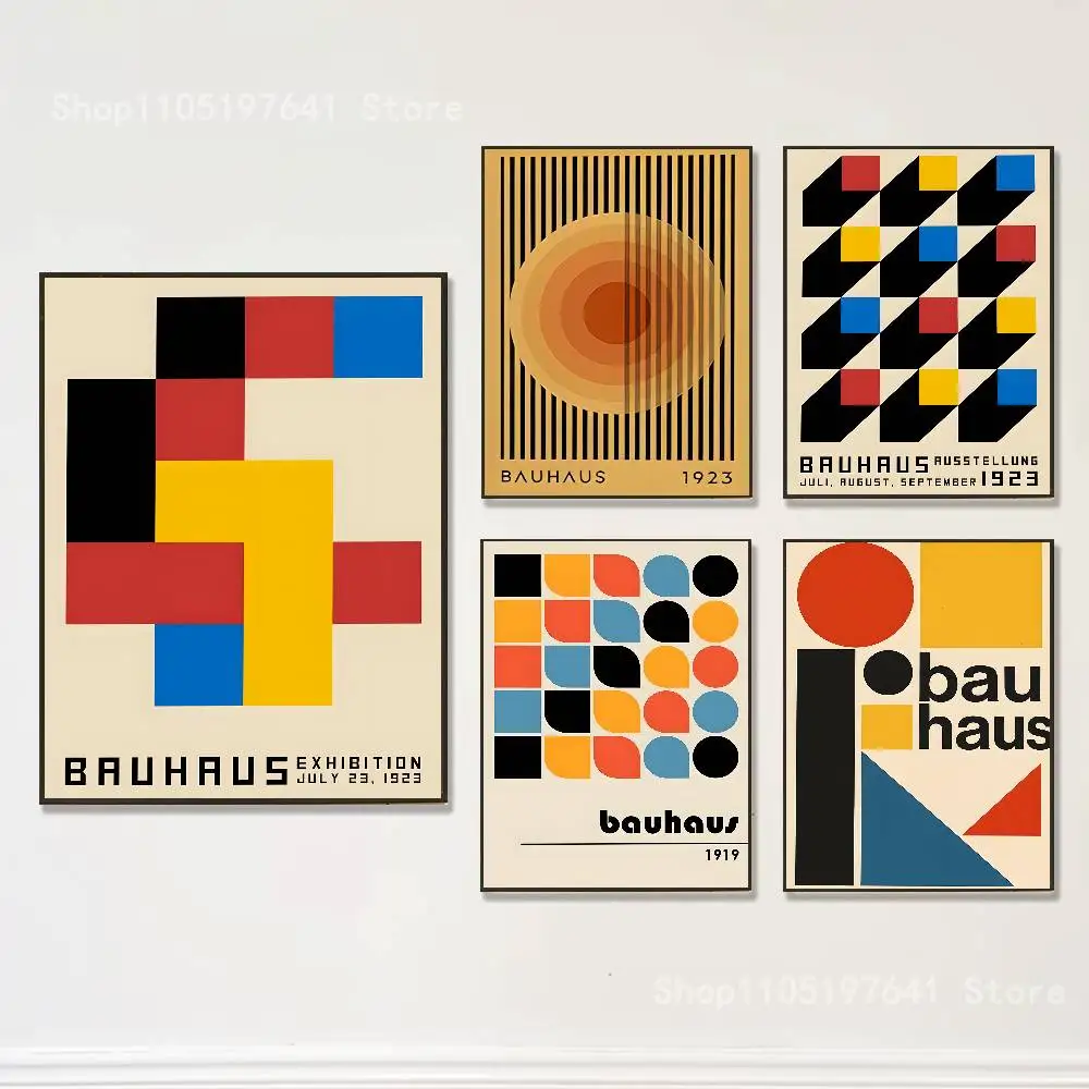 

Geometric Bauhaus Art Poster Prints Wall Art Painting Picture Gift Living Room Bar Restaurant Dec Sticker Large