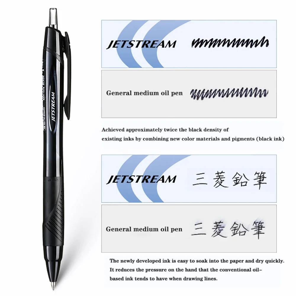 1PCS UNI Ballpoint Pen Jetstream Series Gel Pen Low Friction Fast Dry Smooth Writing School Office Supplies 0.38/0.5/0.7mm