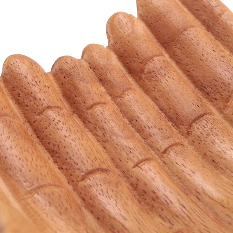 1 PCS Carved Hands Offering Bowl Showcase Your Healing Stone Wooden Crystal Holder For Stone - Key Bowl - Crystal Storage Tray