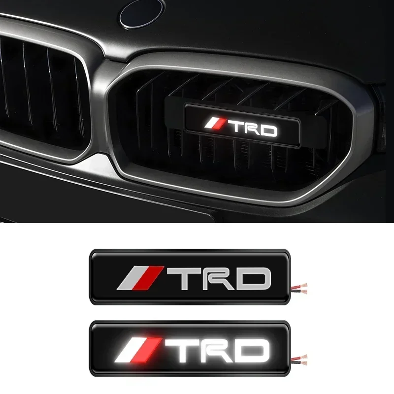 

New Car Front Hood Grille Emblem LED Light Grill Decorative Lights for Toyota TRD Logo Corolla Chr Avensis Yaris Camry Racing