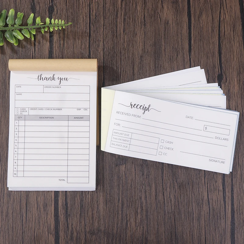 1PCS Thank You Receipt Books with Cardboard, 2-Part Small Business Carbon-Free Sales Invoice Book (set of 50) view 4