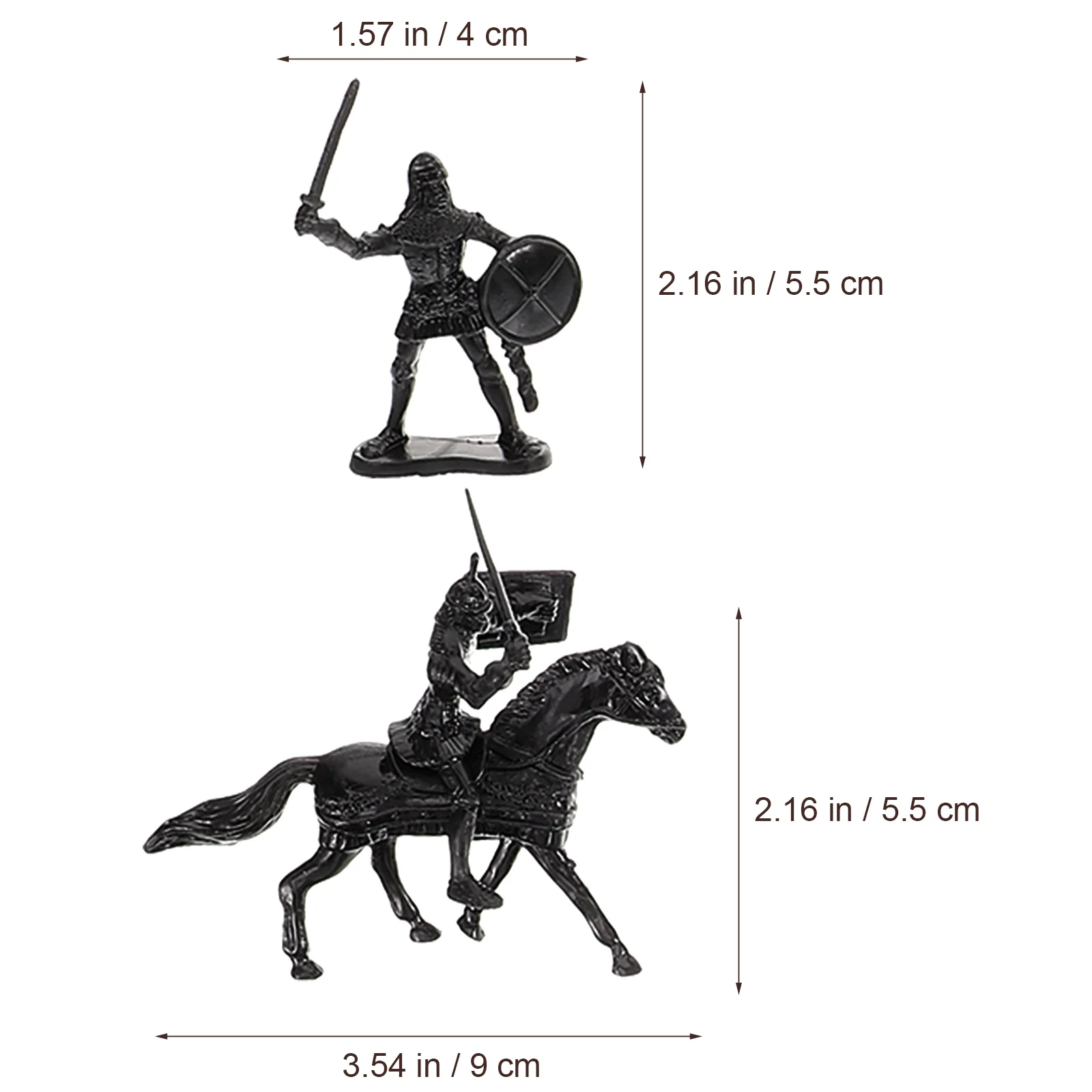 Medieval Soldiers Toys Horse Model Micro Landscaping Decors Knight Miniatures