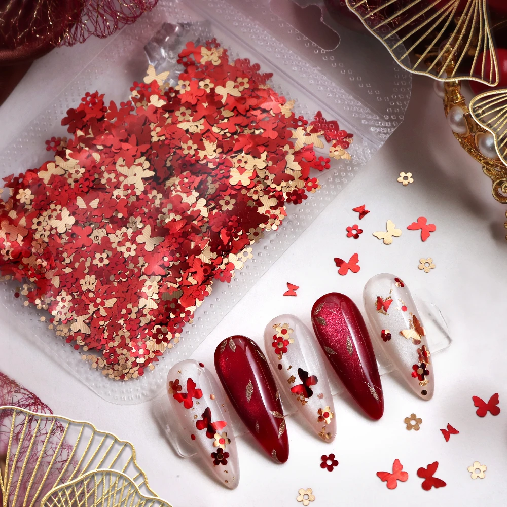 5g Vintage Flower Butterfly Resin Filling Sequins New Chinese Style Glitter Epoxy Resin Mold Filler Wedding Gift DIY Accessories