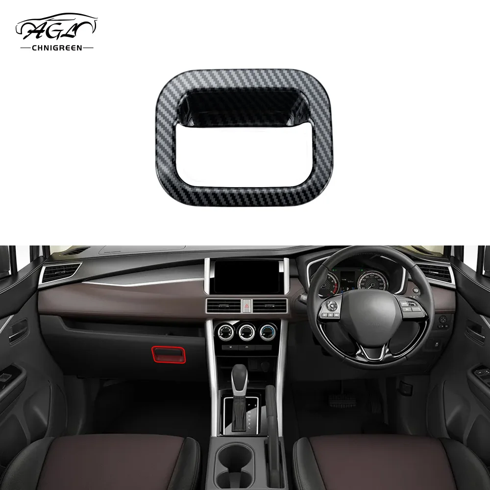 Para Xpander Mitsubishi Xpander Cross 2016-2026 Caja de copiloto manija de almacenamiento embellecedor ABS Color de fibra de carbono