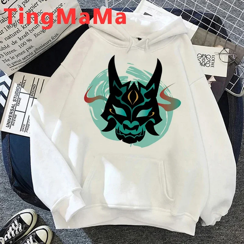 Hu Tao Genshin Impact Hoodies Men Kawaii Cartoon Harajuku Streetwear Hip Hop Graphic Hoody Unisex Sweatshirts Male