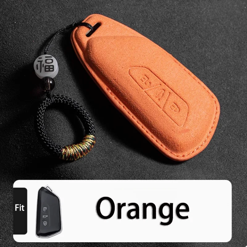 

Suede for VW Volkswagen Golf 8 MK8 ID.3 ID.4 Cupra Octavia A8 SEAT Leon MK4 2020 2021 Formentor Tarraco Car Key Case Cover Fob