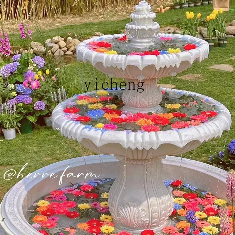 XL European-style running water fountain outdoor courtyard decoration landscaping wedding ornament wishing pool