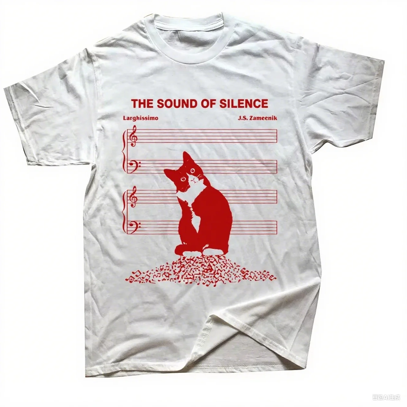 

Novelty The Sound of Silence Music Cats Lover T Shirt Graphic Cotton Streetwear Short Sleeve Birthday Gifts Summer Style T-shirt