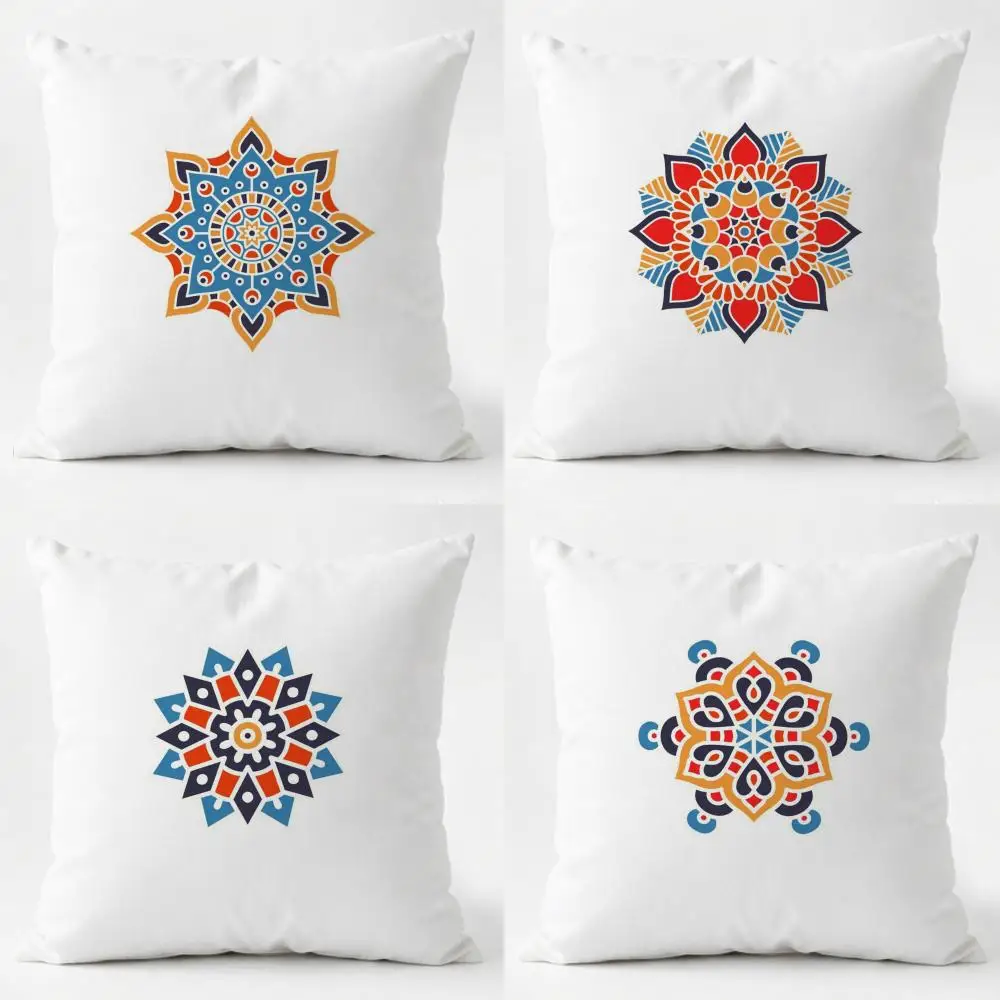 pattern ethnic Ethnic-inspired patterns Cushion Cover Daily Washable Linen Pillowcase Soft  for Sofa Bed Home Room Decor