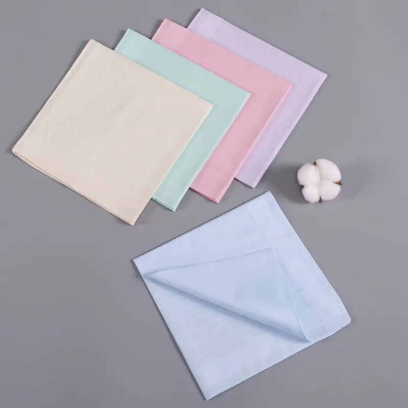 10Pcs Old-fashioned Antique Pure Cotton Women's Portable Sweat Wipe Thin Sweat-absorbing Adult Handkerchief Square Towel Wedding