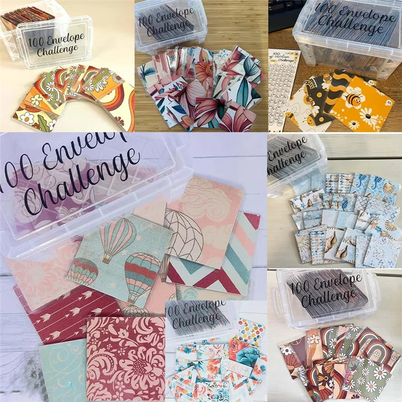 

A01F-100 Конверты Money Saving Challenge Бюджетный справочник для планирования, мастерствующий прогрессию с коробкой для хранения для оплаты B Легко в использовании