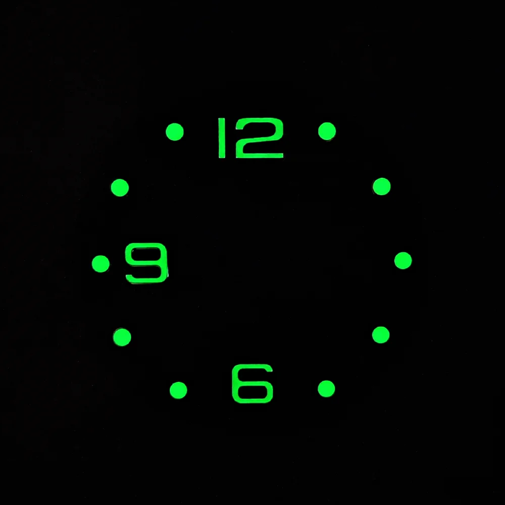 قرص 32.5 ملم NH35 قرص أخضر مضيء نافذة تقويم واحدة تناسب حركة NH35/NH36 أقراص ساعة عالية الجودة