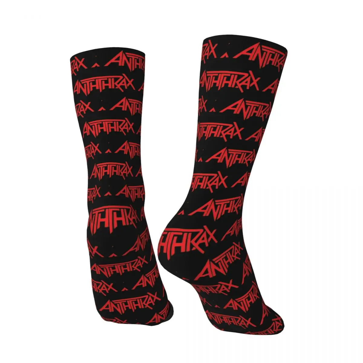 All Seasons Anthrax Music Band Logo Socks Harajuku Sport Middle Tube Socks Super Soft Stockings for Men Women Valentine's Day
