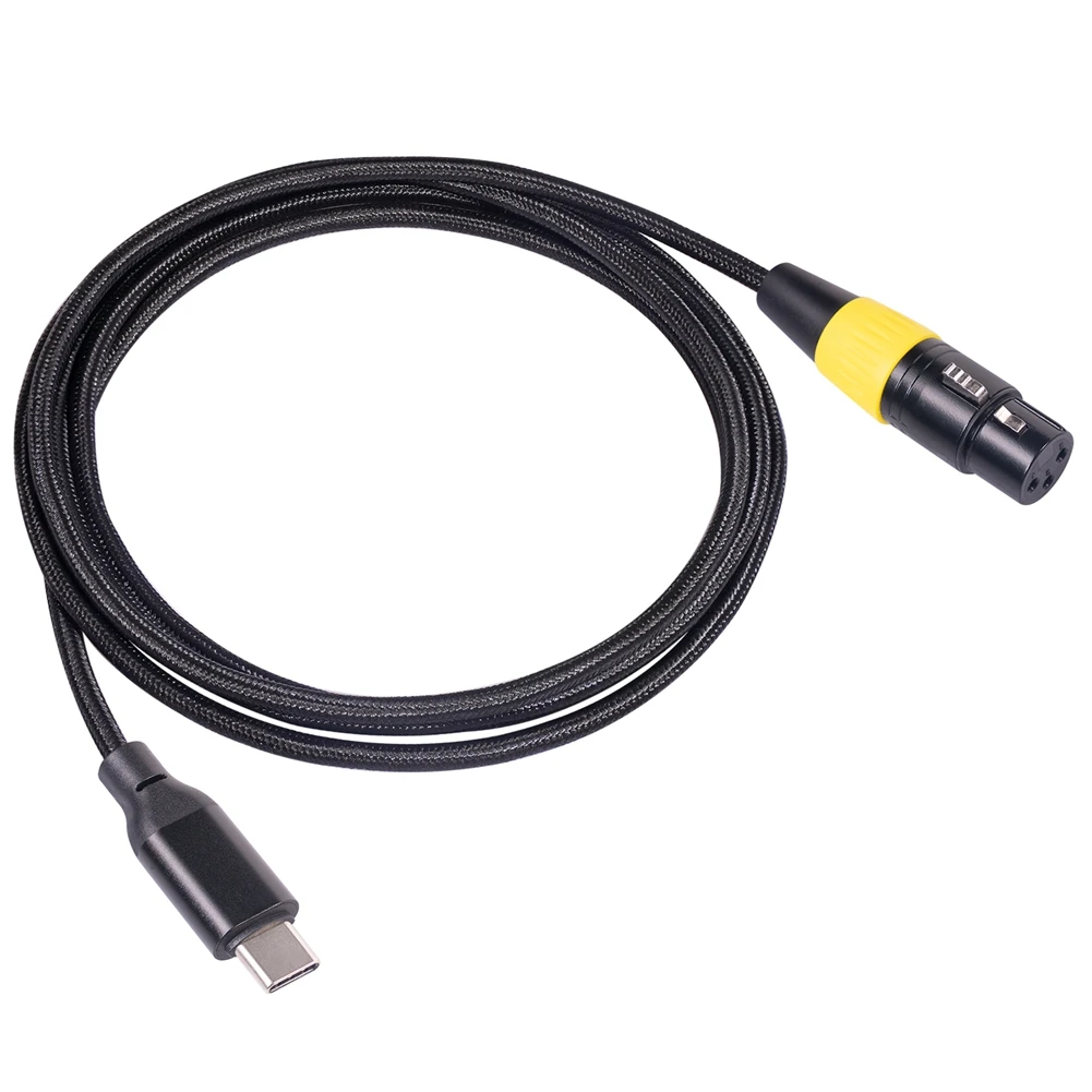 Usb C Naar Xlr Vrouwelijke Kabel Type C Mannelijke Naar 3 Pin Xlr Vrouwelijke Microfoon Kabel Connector Computer Audio Datakabel 2 Meter