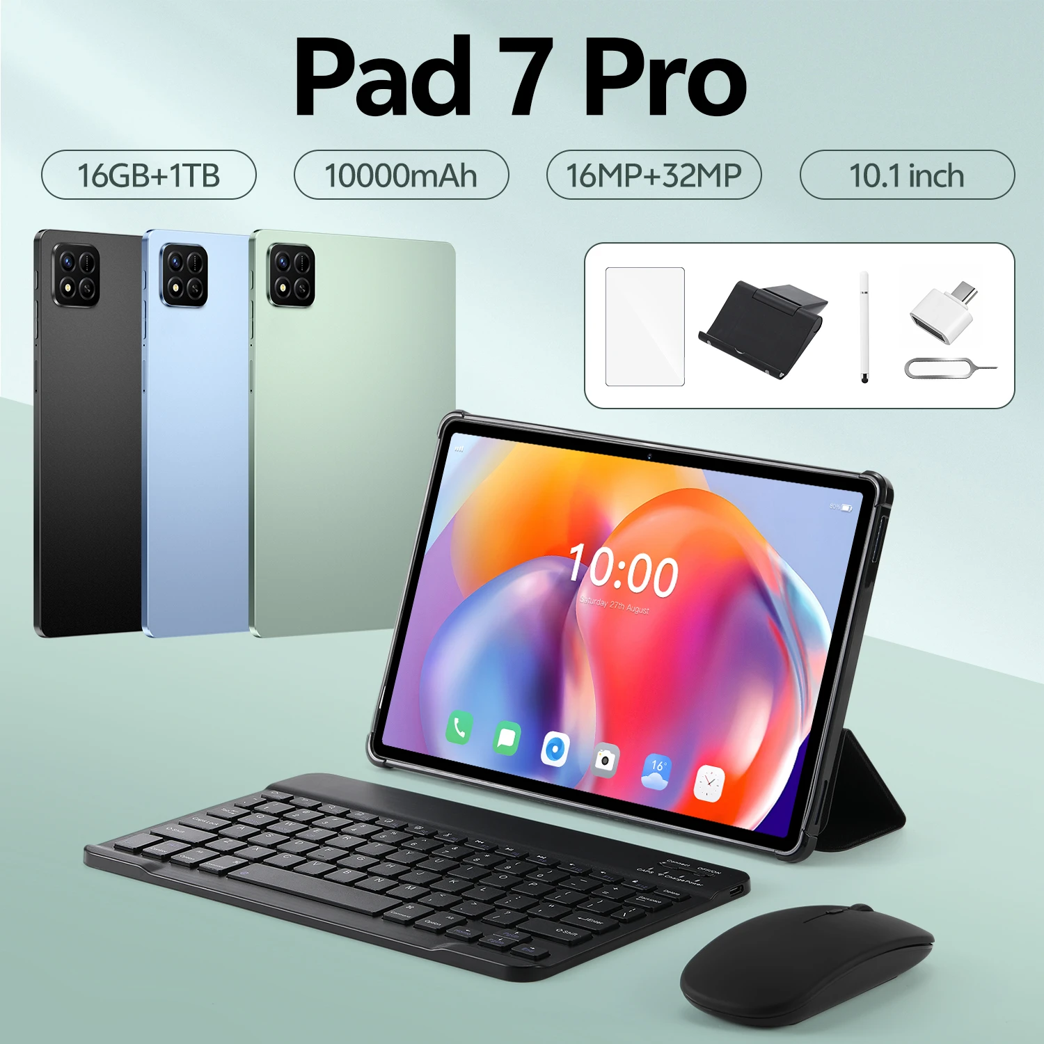 

2026 NEW HOT Pad 7 Pro 10.1" HD Screen Snapdragon 8 Gen3 16GB 1TB 5G 10000mAh 32MP Camera Type-C Tablet
