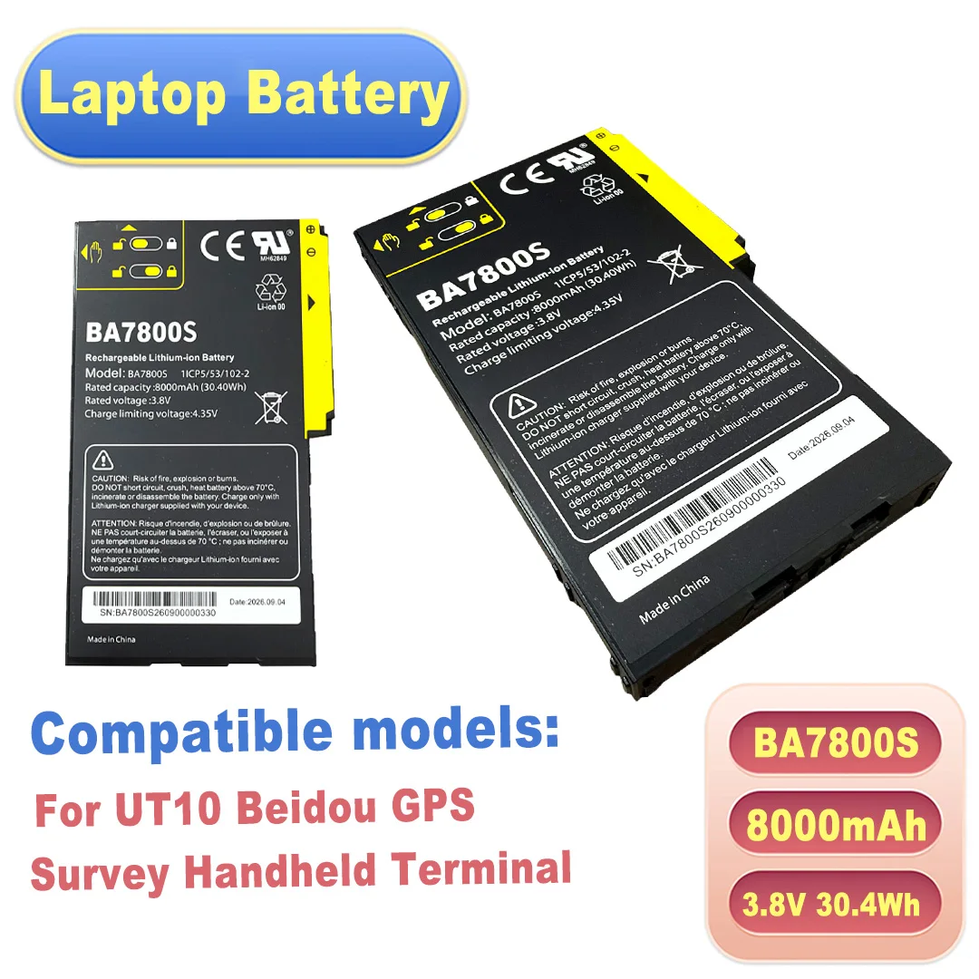 New BA7800S BA7800 3.8V 8000mAh 30.4Wh Battery for UT10 Beidou GPS Survey Handheld Terminal High quality