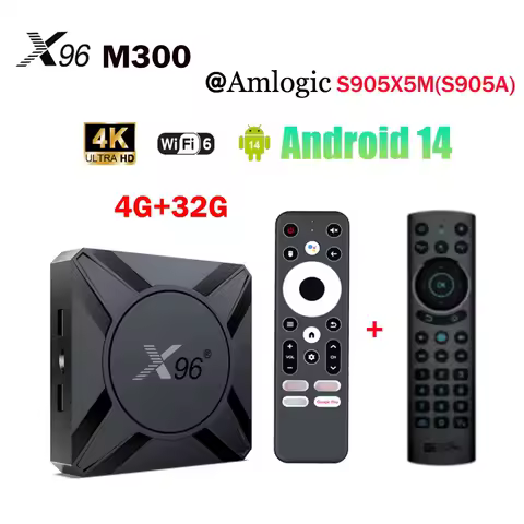 X96 M300 TV BOX Android 14.0 1000M Amlogic S905X5M(S905A) 2.4G&amp;5G Wifi 4K 4GB+32GB BT5.X vs X96 M200 NEX Smart Box