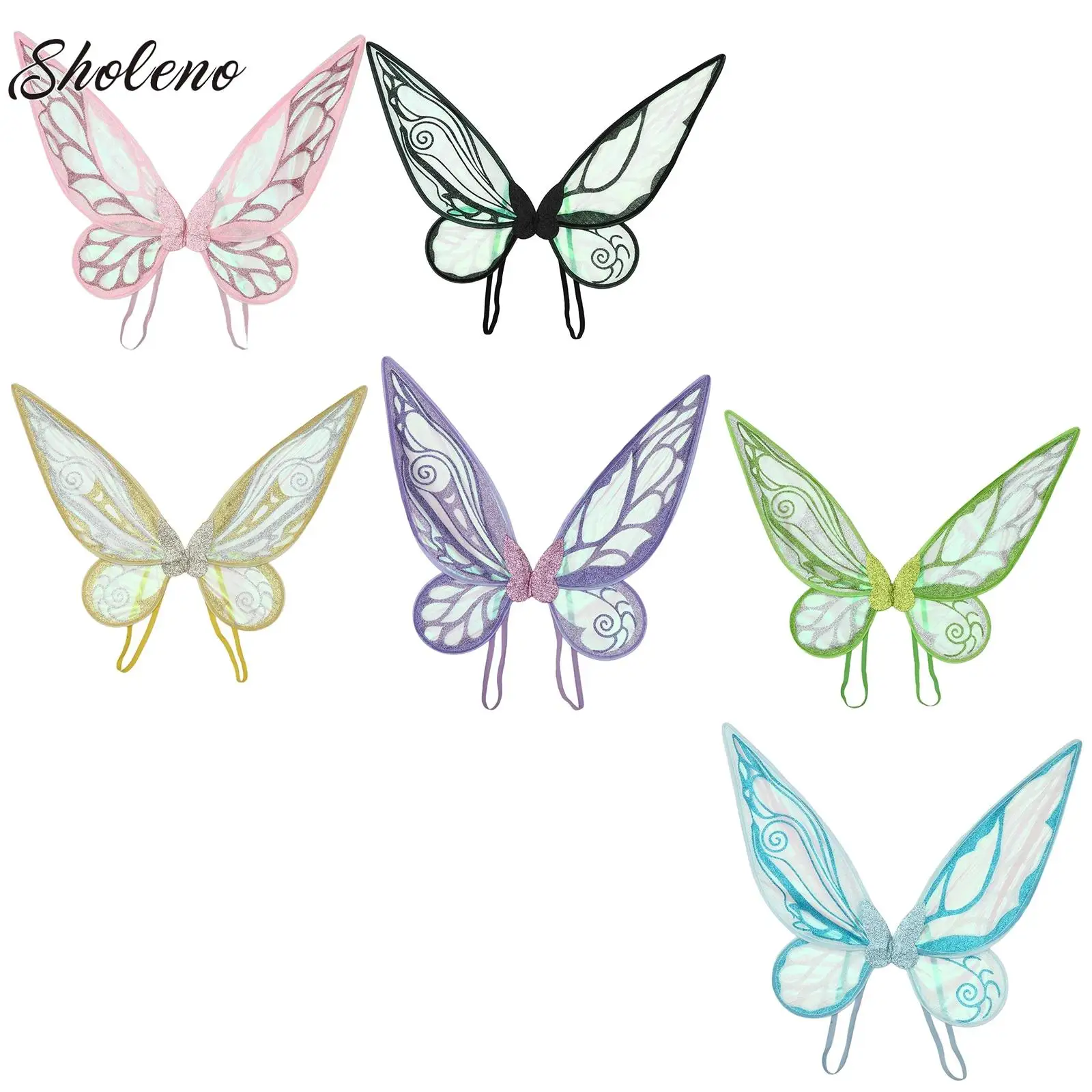 

Fairy Princess Wing Costume Elf Angel Butterfly Wings Women Girls Halloween Party Cosplay Dress Up Festival Performance Props