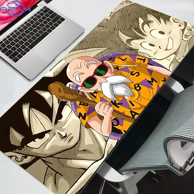 Anime Old Master with Sunglasses Comic Collage Print Mouse Pad, Rubber Non-Slip Base, Smooth Surface for Gaming Desktop Keyboard
